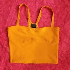 Nike Drifit Orange Gold Althetic Cut Out Back Top